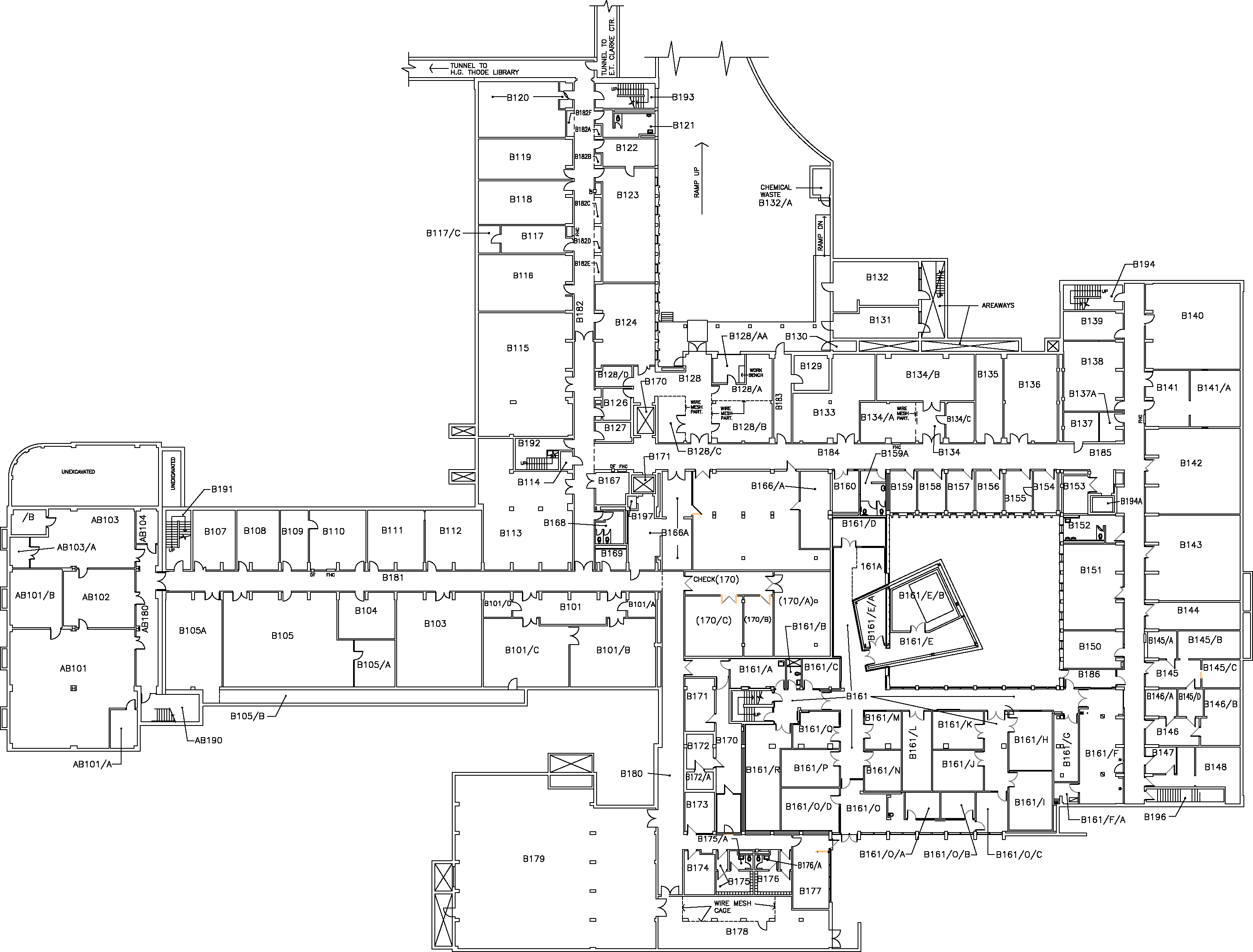 McMaster University AN Bourns Science Building (ABB) - Basement Floor Map