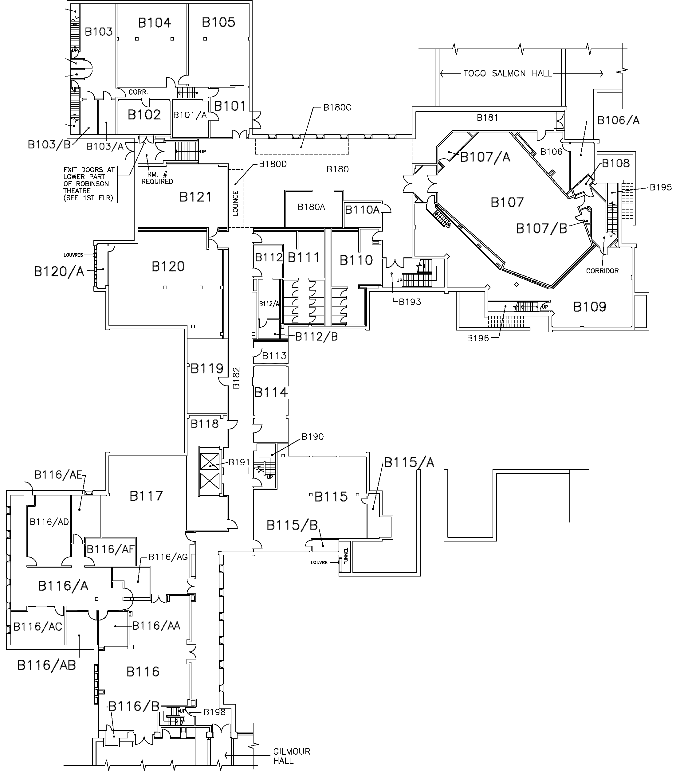 McMaster University Chester New Hall Basement Floor Map