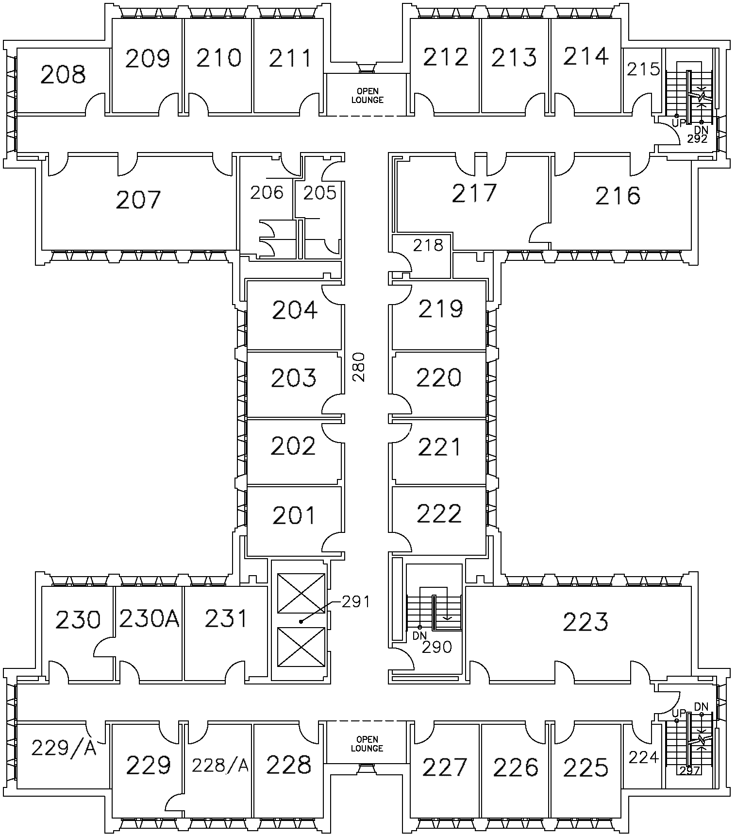 Chester New Hall - Second Floor Map