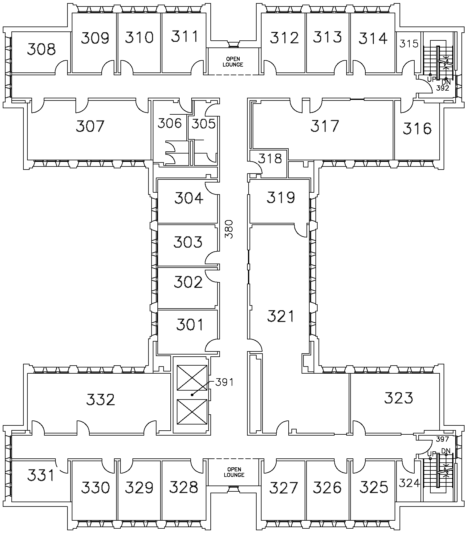 Chester New Hall - Third Floor Map