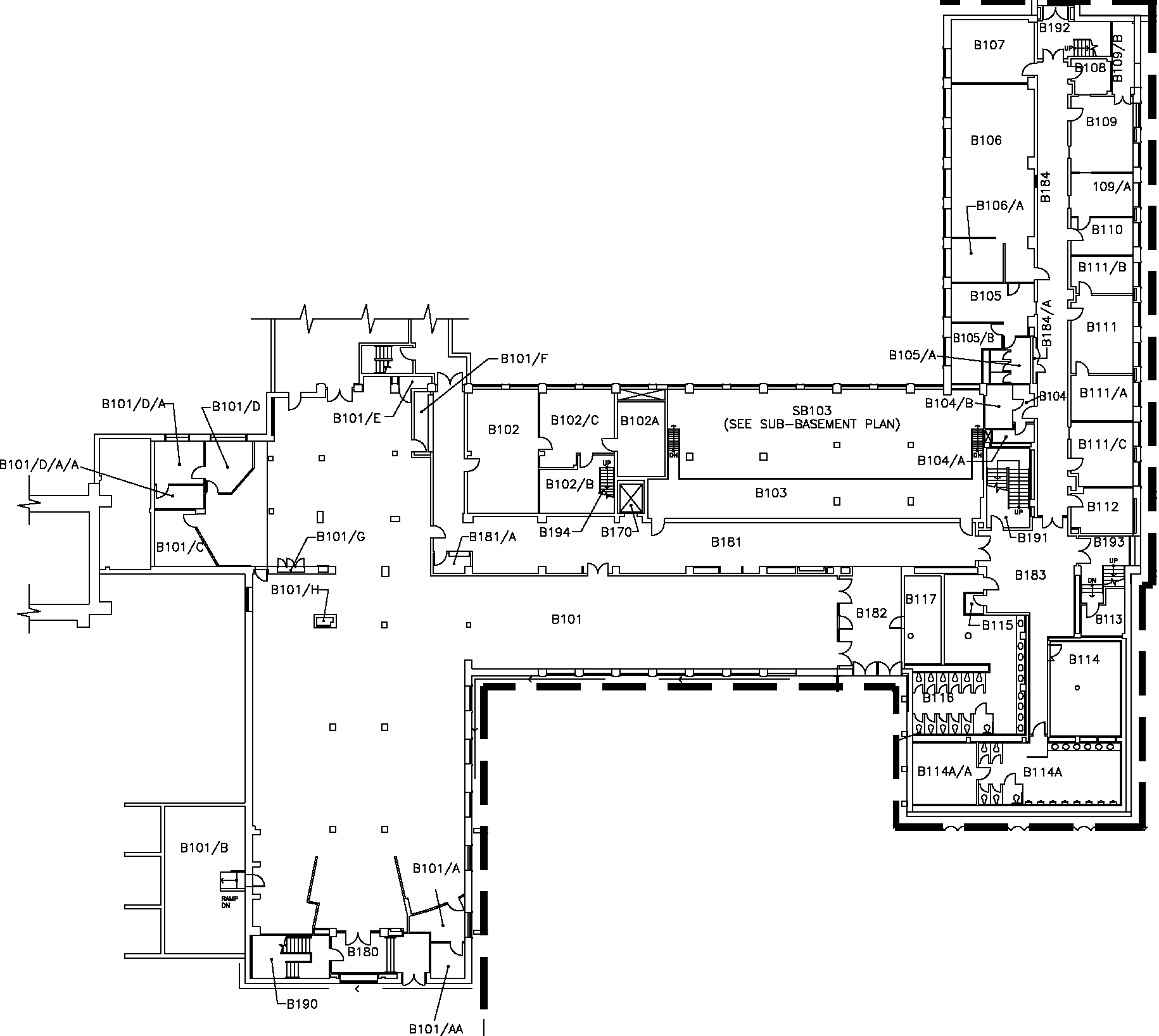 McMaster University Gilmour Hall - Basement Floor Map