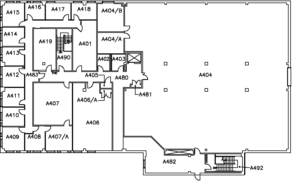 McMaster University John Hodgins Engineering Building (JHE) - Fourth Floor Map