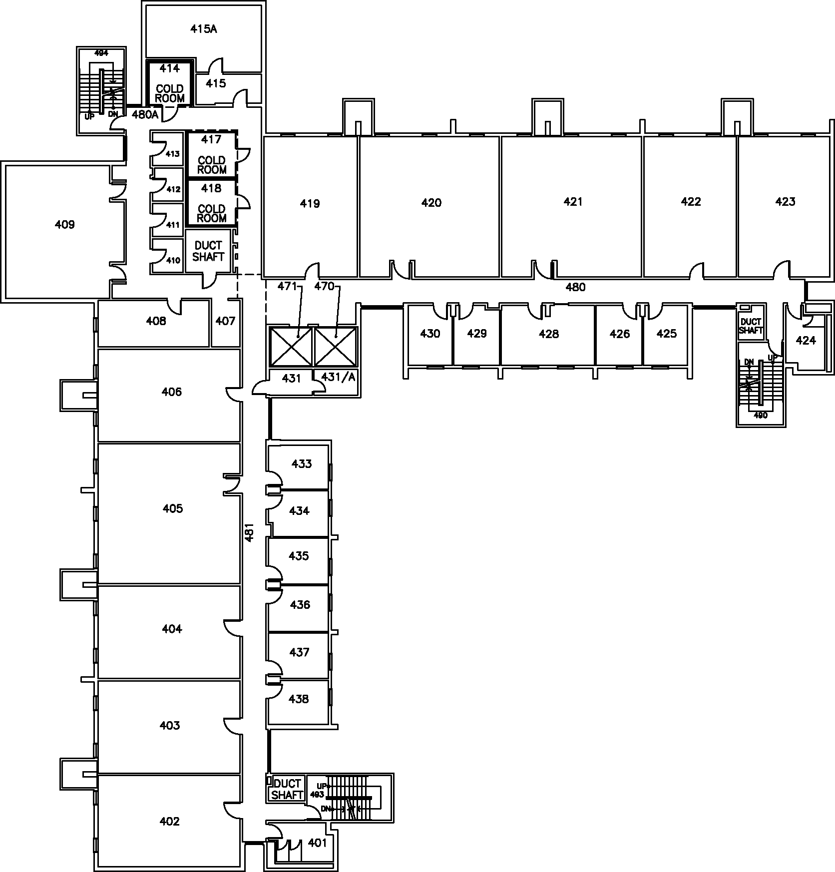 Life Science Building - Fourth Floor Map