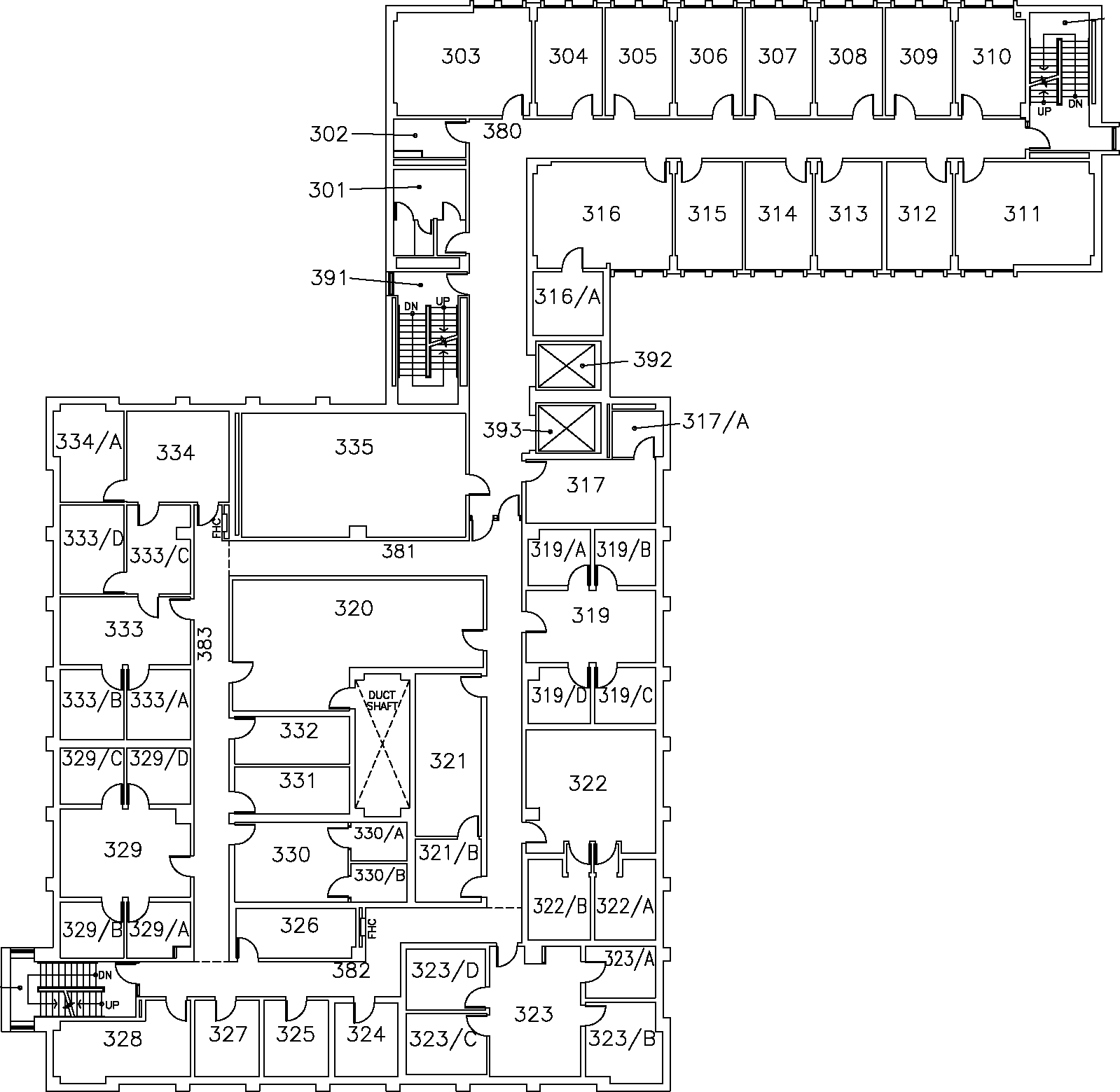 Psychology Building - Third Floor Map